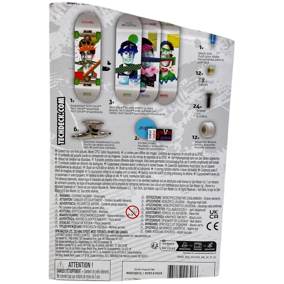 Tech Deck Revive Skateboard Finger Board Superman Set of 4 Sealed Cut Card Foto 4 de 4