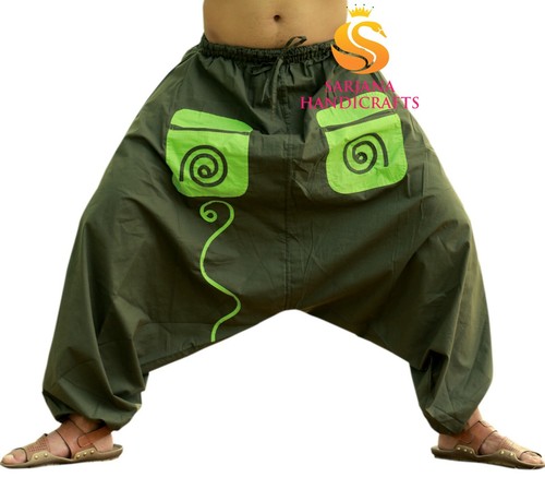 US STOCK Men Women Cotton Pockets Harem Pants Drop Crotch Trousers Gypsy Hippie - Picture 30 of 52