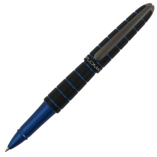 Diplomat Elox Ring Rollerball Pen Black Blue - Picture 2 of 7