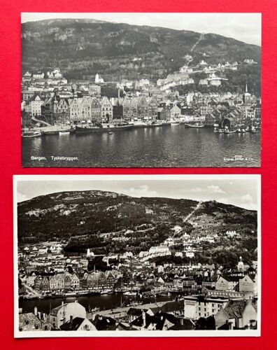 2 x Foto AK BERGEN in Norwegen um 1930 Stadtansichten Tyskebryggen  ( 112678 - Bild 1 von 2