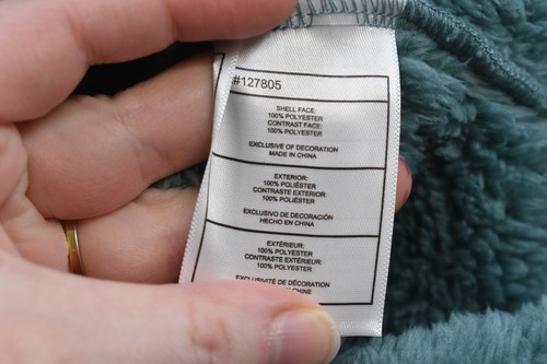 Reebok Sherpa Fleece Mystic Lake Green Full Zip Soft Jacket Youth Girls M 10/12 - Picture 11 of 12