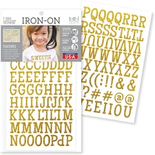 S.E.I. 1-Inch Iron-On T-Shirt Letters, Classic Glitter Letter Heat Transfers, Go