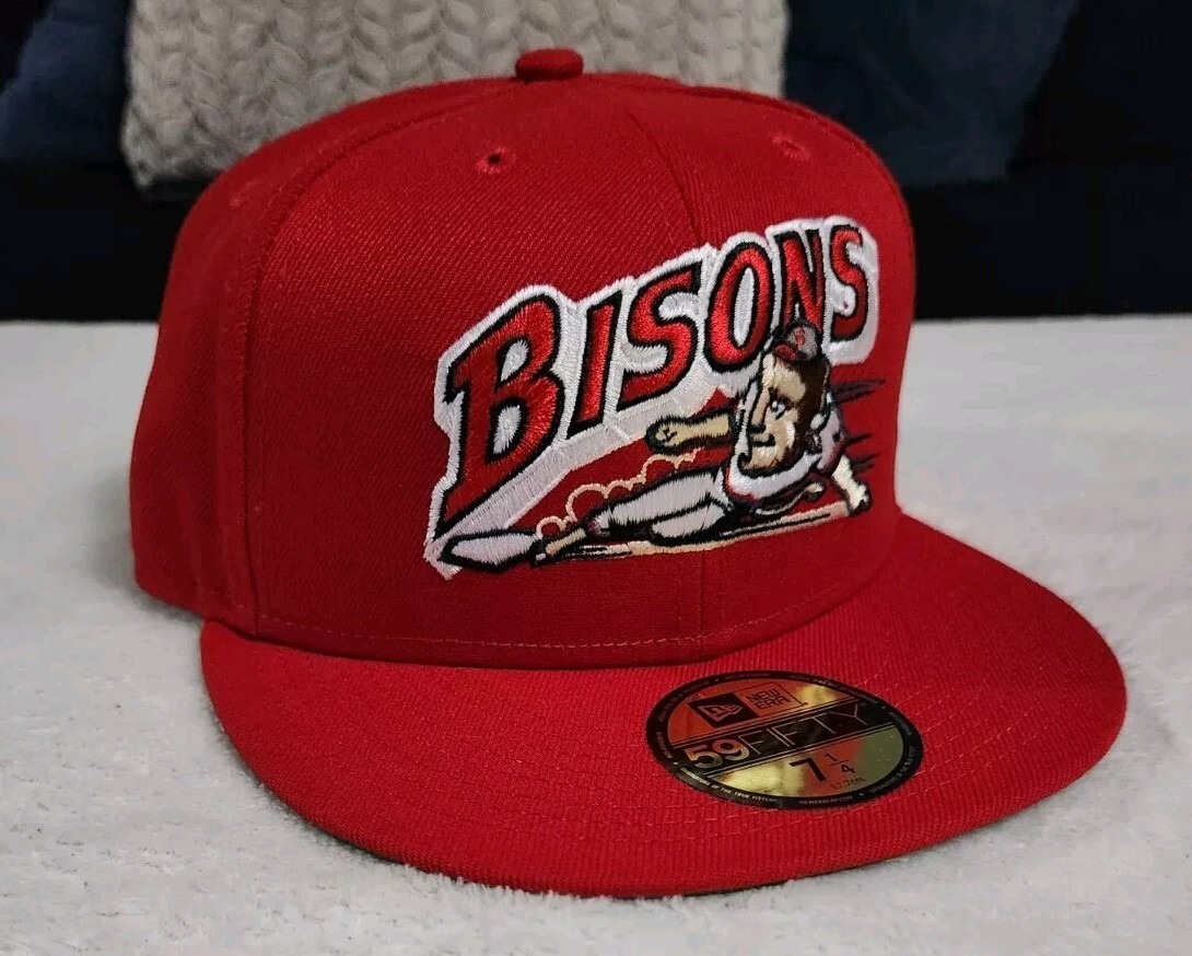 New Era Fitted Hat Cap Sz 7 1/4 Buffalo Bisons Exclusive Patch