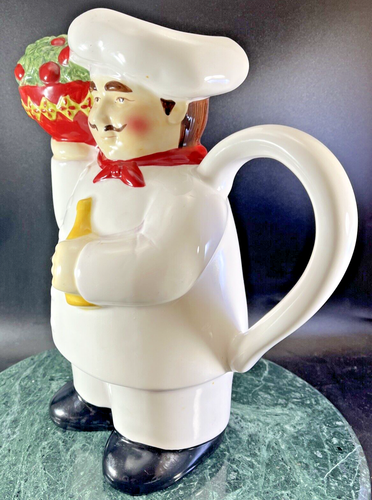 Vintage Certified International Jennifer Brinley Chef Shaped Water Tea Pitcher - Picture 8 of 12