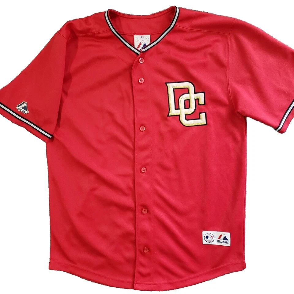 Washington Nationals Jose Vidro #3 Jersey Size Youth 14/16 Majestic Red MLB - Image 2 of 4