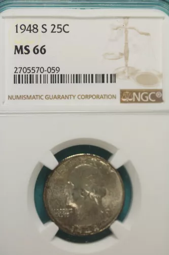 1948 S NGC MS66 Washington Quarter!! #A8892