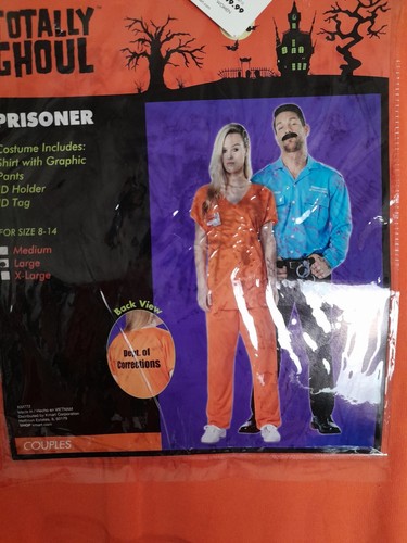 Costume uniforme prigioniero criminale condannato arancione donna adulto grande - Foto 4 di 6