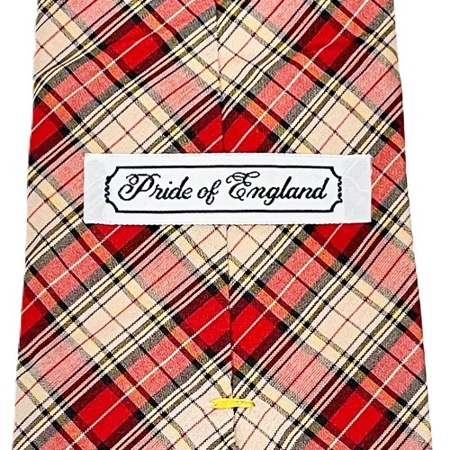Pride of England Red Plaid Neck Tie - McCall’s Store for Men - Cotton Christmas - Picture 6 of 8