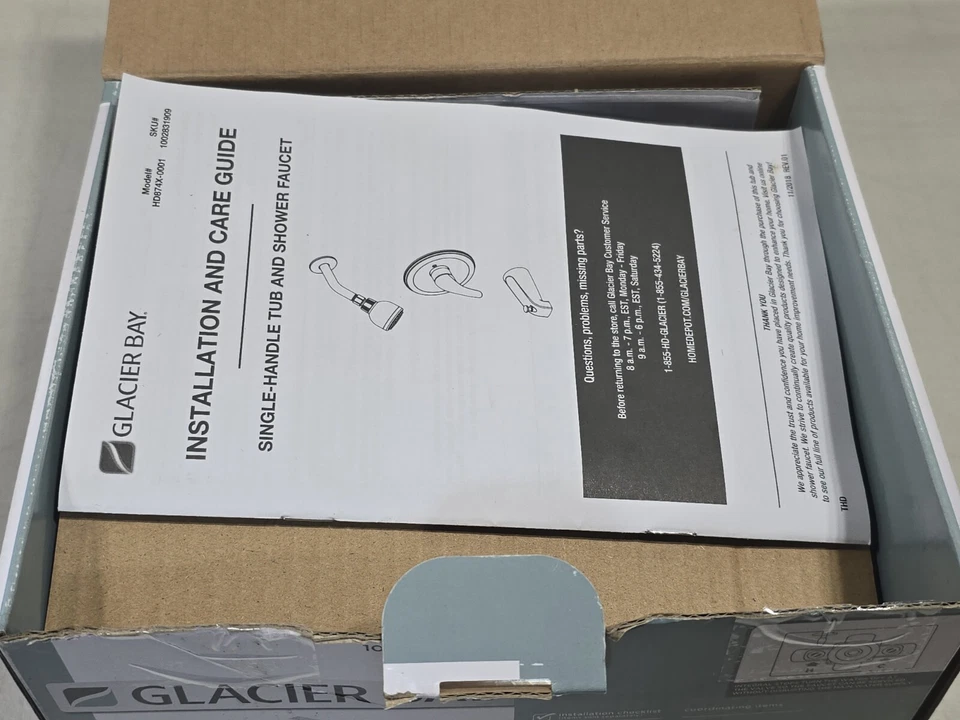 Grifo monomando para bañera y ducha Glacier Bay Aragon HD874X-0001 - Cromo Foto 4 de 4