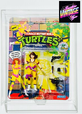Teenage Mutant Ninja Turtles April 1992 MOC Acrylic Case Included