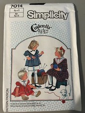 SIMPLICITY SEWING PATTERN- 7014-CINDERELLA-iNFANT/TODDLER DRESS 3 -SIZE 1/2 1