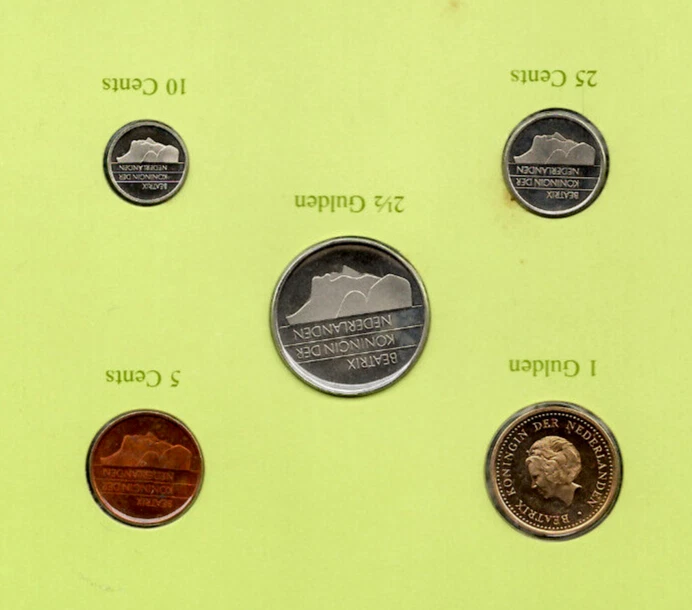 Coin Sets of All Nations Netherlands UNC 1986-1991 ERROR 1 Gulden 1989 Antilles - Image 3 of 4