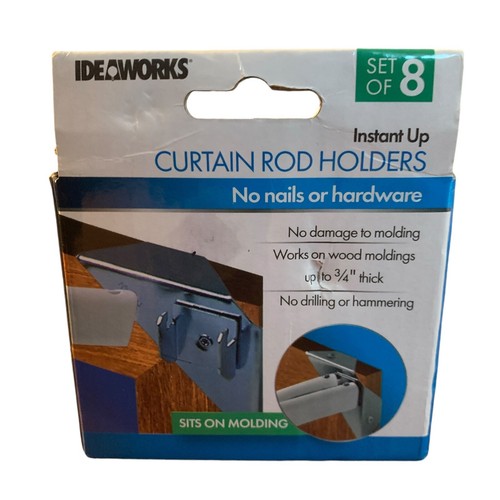 IdeaWorks Instant Up Curtain Rod Holders JT1851 /Set of 8 - Picture 2 of 3