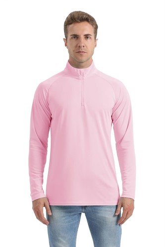 Men's UPF 50+ Sun Shirts UV Tees Long Sleeve 1/4 Zip Fishing Running Rash Guard  - Bild 43 von 62