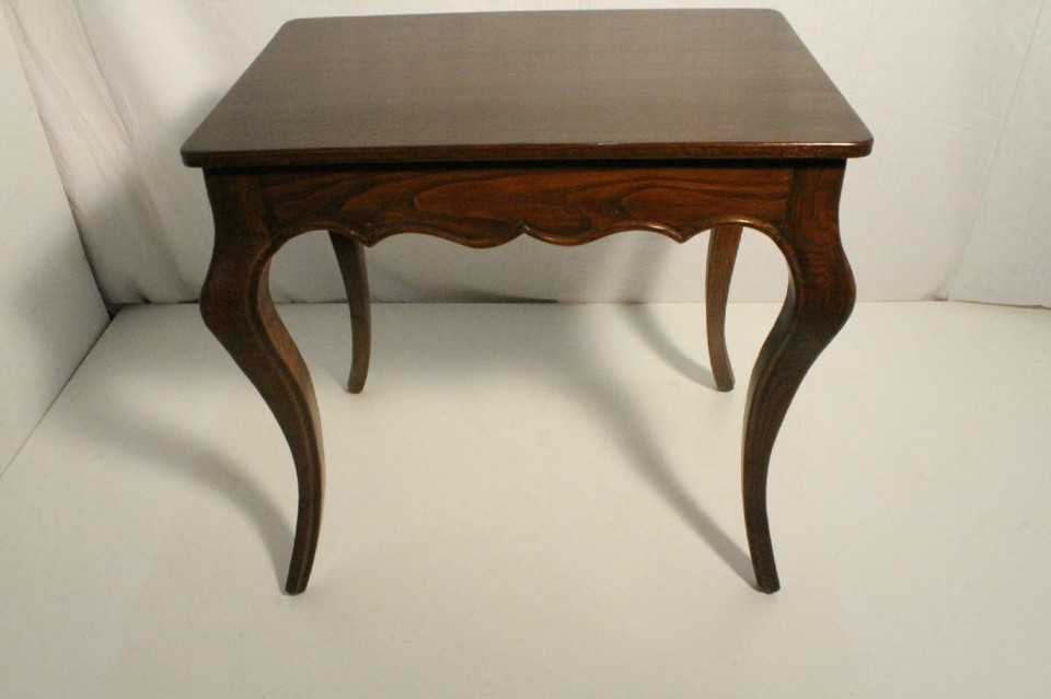French Provincial Oak Side Table with Frieze Drawer, Circa 1920's eBay