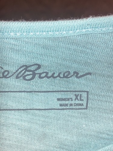 Eddie Bauer Damen Größe XL meerblau 3/4 Arm Oberteil Stretch Strick Schlüssellochausschnitt - Bild 7 von 9