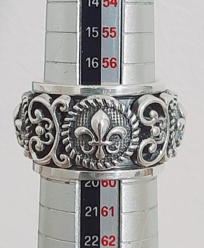 ANELLO ARGENTO 925 UOMO SIGILLO inciso fede girevole Celtico Ring Man Sterling $ - Foto 3 di 11
