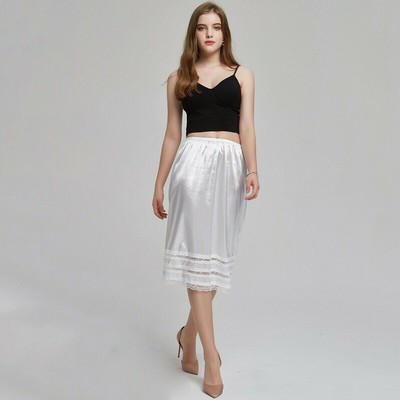 Damen Polyester Unterrock Hüfte Halber Slip Weiß