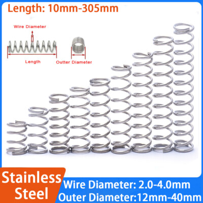 #ad 2 4mm Wire Diameter 304 Stainless Steel Compression Spring Pressure Small Spring AU $52.20