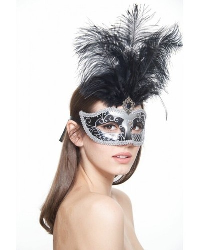 Mascarada Negra Baile Mardi Gras Máscara Pluma Dulce 16 Baile de graduación Fiesta de Cumpleaños - Imagen 6 de 6