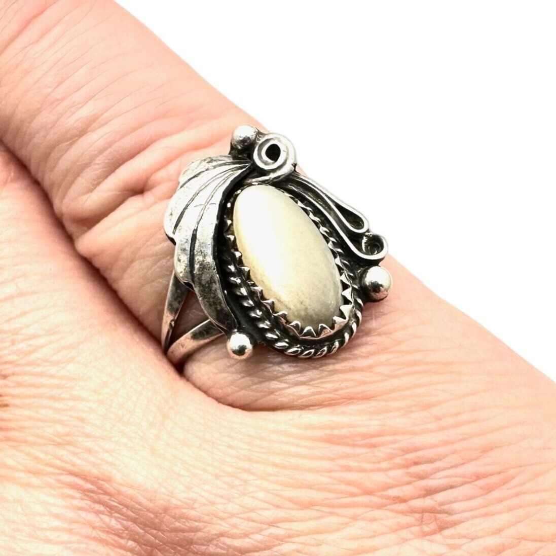 Native Americans Ring Sterling Silver Mother of P… - image 3
