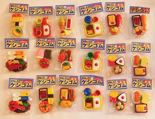 Goma de borrar Iwako Obento varios surtidos incluyendo divertido lote de 18 Japón