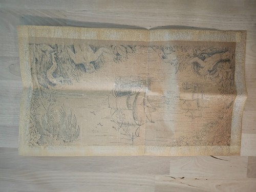 CUBAN ARTIST CIGAR BOX ART Drawing DESIGN COLUMBIS INDIANS 1960s 16.5x10 inches - Picture 2 of 2