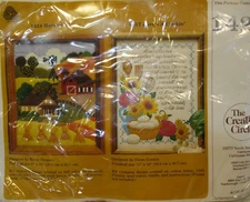 Vintage 1984 Creative Circle #1424 "HARVEST TIME" Country Farm Cross Stitch Kit