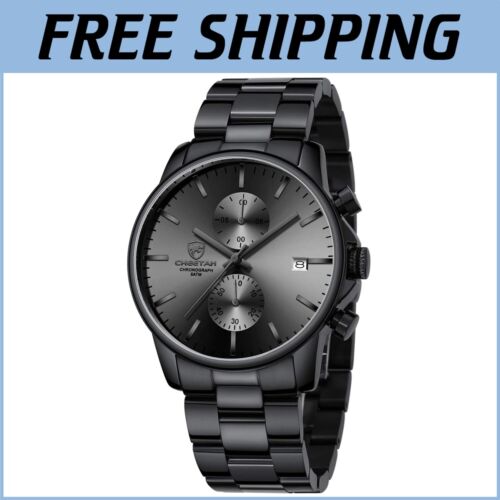 Fashion Business Men's 30m Waterproof Quartz Watch with Auto Date & Chronograph