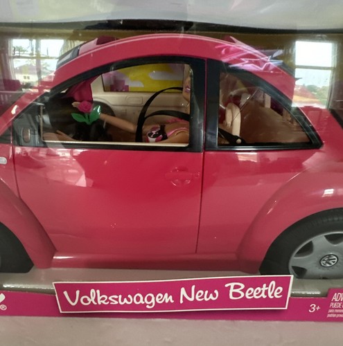 Barbie Volkswagen Beetle With Barbie Doll Pink Doors Open Mattel Original Box - Picture 4 of 16