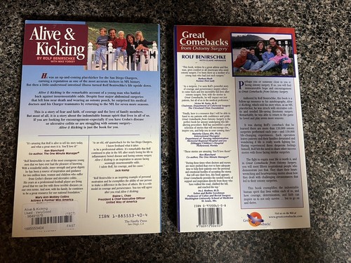 Alive & Kicking and Great Comebacks - 2 book lot By Rolf Benirschke - Imagen 2 de 2