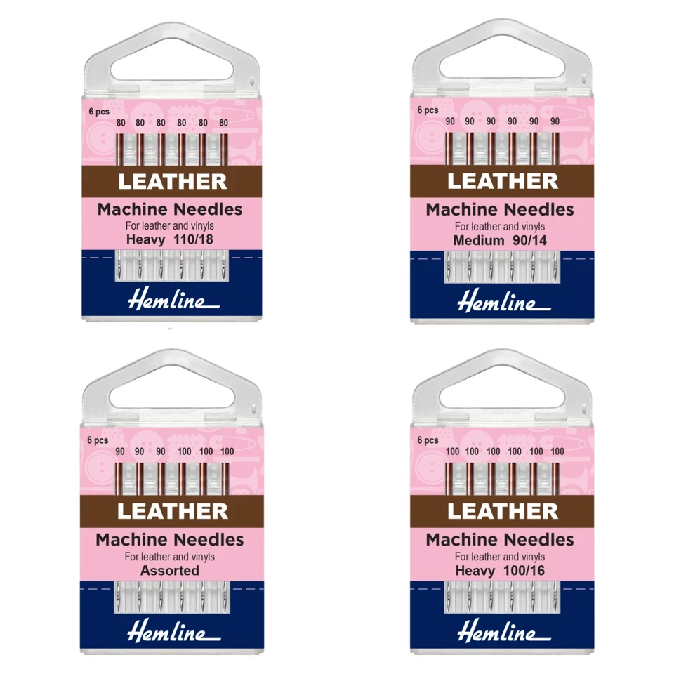 HEMLINE ''LEATHER'' SEWING MACHINE NEEDLES *All Sizes*80/ 90/100/110/ASSORTED