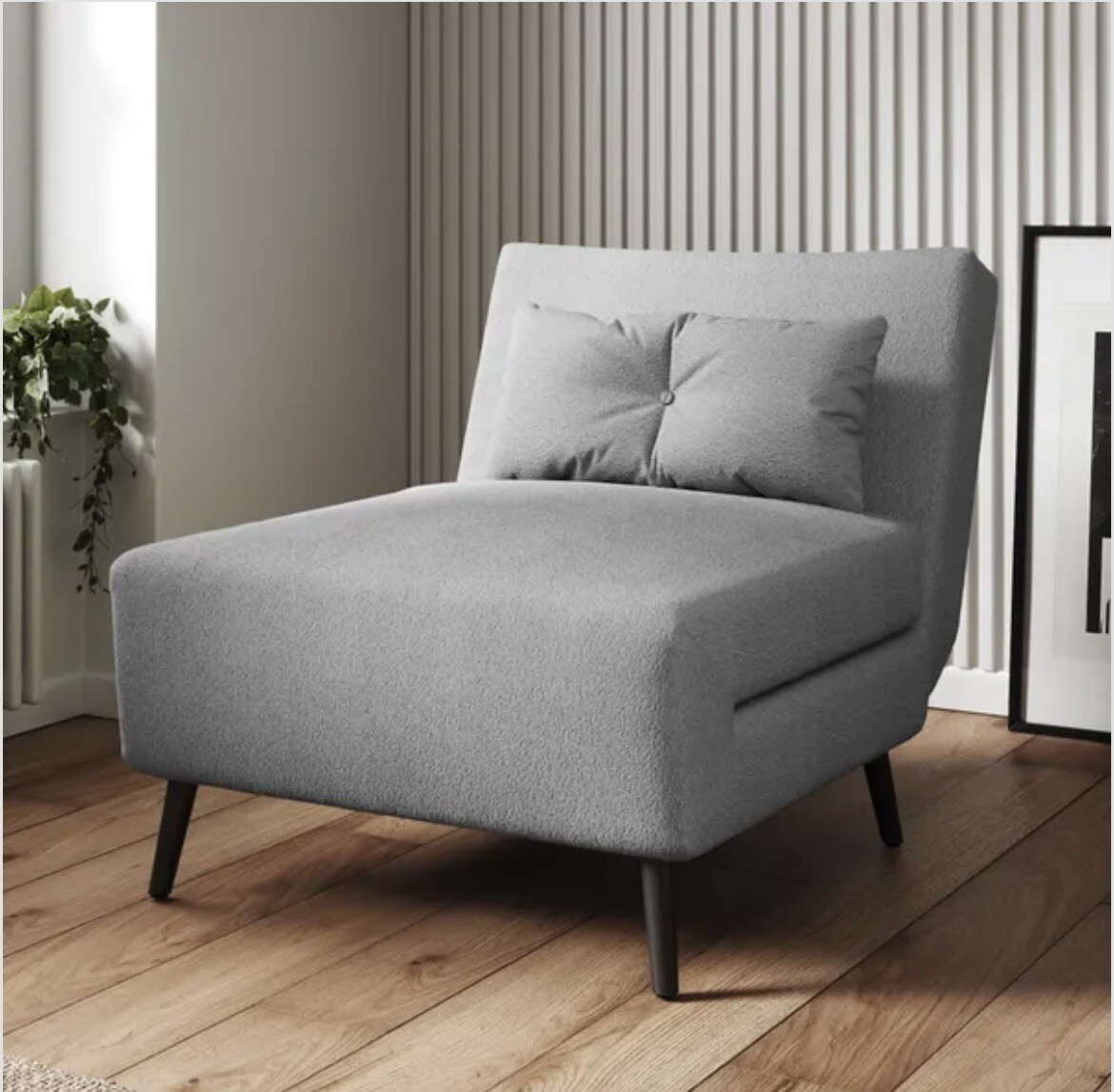 Dunelm single sofa bed chair grey - Used Once For A Few Hours
