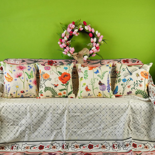 ONWAY Outdoor Waterproof Spring Summer Pillow Covers 16X16 Inch Set of 4 Floral - Picture 2 of 12