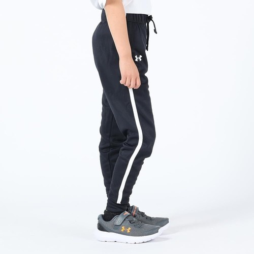 Under Armour Girls Armour Fleece Pants Regular, Black/White,Large - Picture 3 of 9