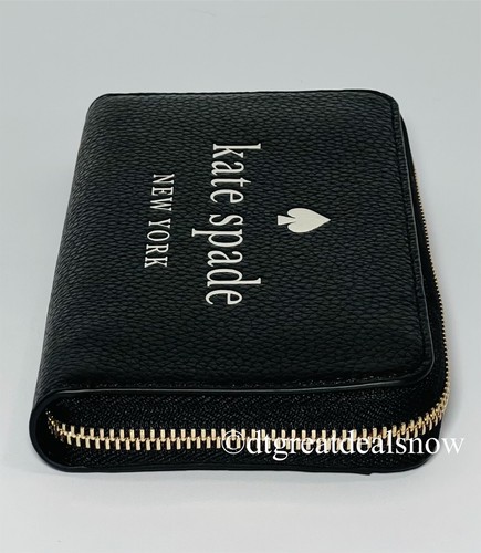 Kate Spade Ella Continental Zip Around Wallet K4779 Pebbled Leather Black NEW - Picture 8 of 11