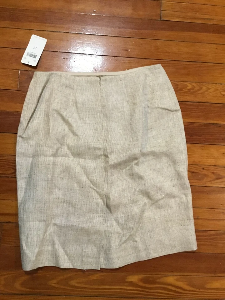 Set of 2 Dana Buchman Women’s Gold Multi Linen Blend Suit: Jacket 10P, Skirt 12P - Image 4 of 4