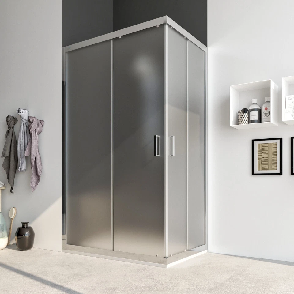 MARINELLIGROUP BOX DOCCIA angolare scorrevole cabina cristallo vetro 6 mm VARIE MISURE Acacia