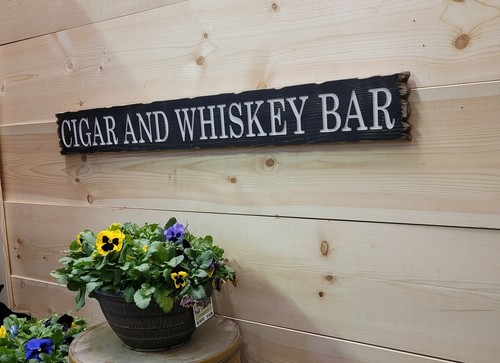 Cigar and Whiskey Bar distressed wood sign/Man Cave/Cigar bar/Tavern - Picture 3 of 5