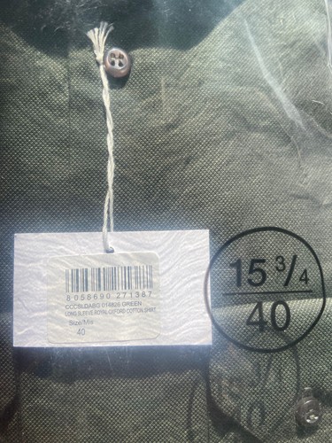 camicia da uomo CAMICISSIMA nuova etichetta-misura 40, Green slim, verde bosco - Foto 3 di 5
