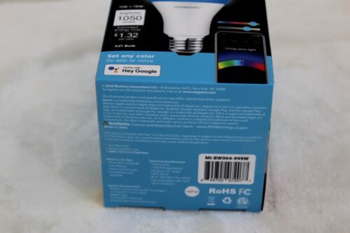 Merkury A21 Smart WIFI 11W LED Bulb Color + White 75 Watt Equivalent 1050 Lumens - Picture 6 of 8