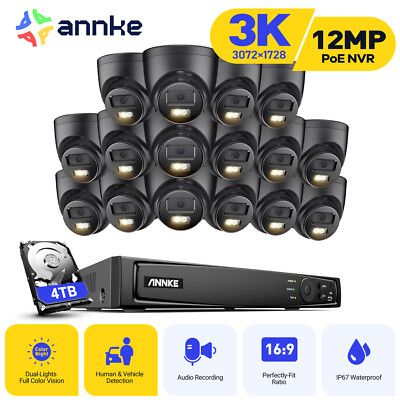 ANNKE 3K H.265+ POE Überwachungskamera NVR Farbnachtsicht Auto Detektion Alarm