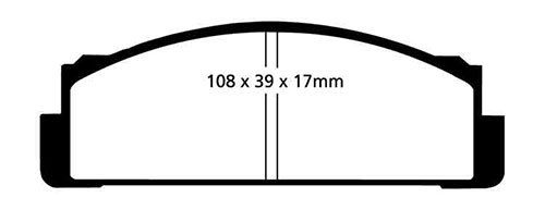 Pastillas de freno delanteras EBC YellowStuff para Autobianchi A112 0,9 71-81 DP4116R - Imagen 2 de 2