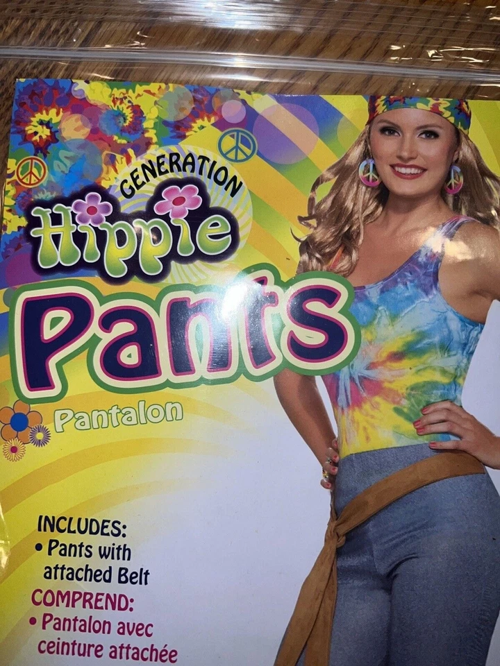 Hippie Belted Pants Adult Womens M/L Halloween 60s Costume Party Accessory New - Image 2 of 4