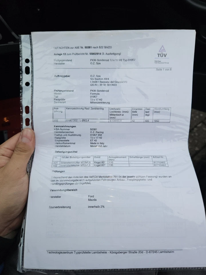 O.Z Felgen Racing Formula HLT  4x108 / 17" - Bild 2 von 4