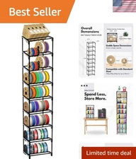 High-Capacity 9-Tier Filament Storage Rack for 3D Printers - Space-Saving Design