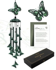 Wind Chimes For Outside 33" Butterfly Wind Chimes Outdoor Gifts For Women Mom Gr
