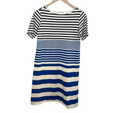 Uniqlo X Marni Womens Blue Black Striped Midi T-Shirt Border Dress Medium