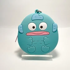 Hangyodon Sanrio Coin Case Round Blue PVC Pouch Keychain Collectible Japan