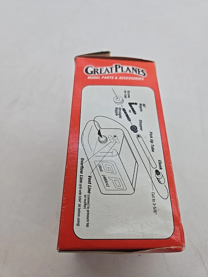 Rare Vintage Great Planes 16 Ounce 480 CC LARGE Fuel Tank GPMQ4107 New M3 - Image 4 of 4